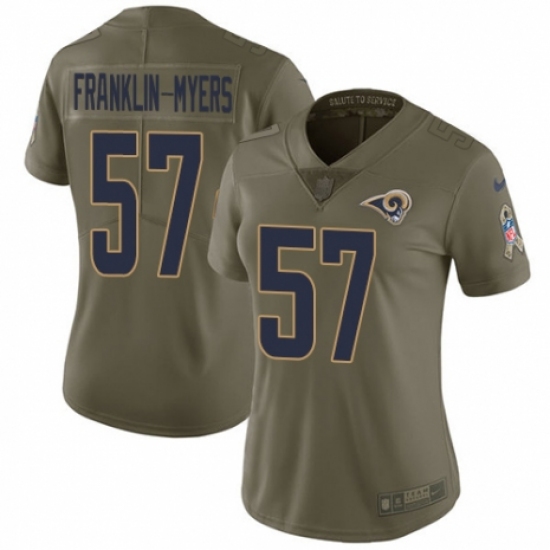 Women's Nike Los Angeles Rams 57 John Franklin-Myers Limited Olive 2017 Salute to Service NFL Jersey