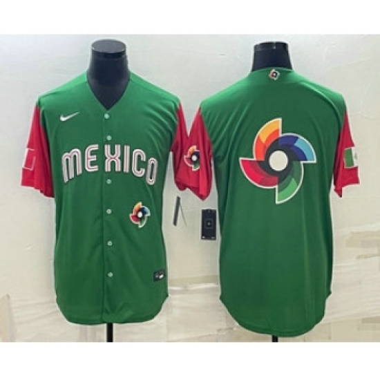 Men's Mexico Baseball 2023 Green World Big Logo With Patch Classic Stitched Jerseys