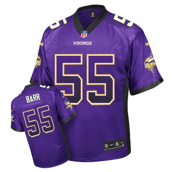Men's Nike Minnesota Vikings 55 Anthony Barr Elite Purple Drift Fashion NFL Jersey