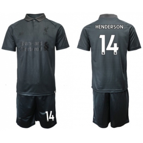 Liverpool 14 Henderson Black Soccer Club Jersey