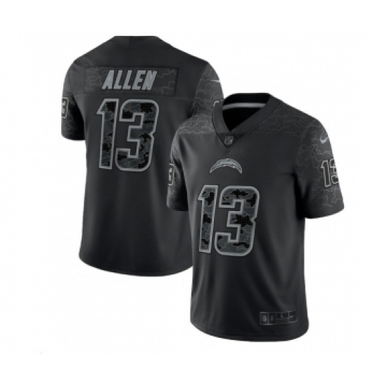 Men's Los Angeles Chargers 13 Keenan Allen Black Reflective Limited Stitched Football Jersey