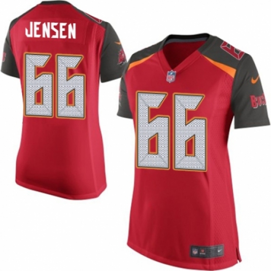 Women's Nike Tampa Bay Buccaneers 66 Ryan Jensen Game Red Team Color NFL Jersey