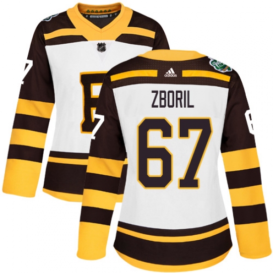 Women's Adidas Boston Bruins 67 Jakub Zboril Authentic White 2019 Winter Classic NHL Jersey