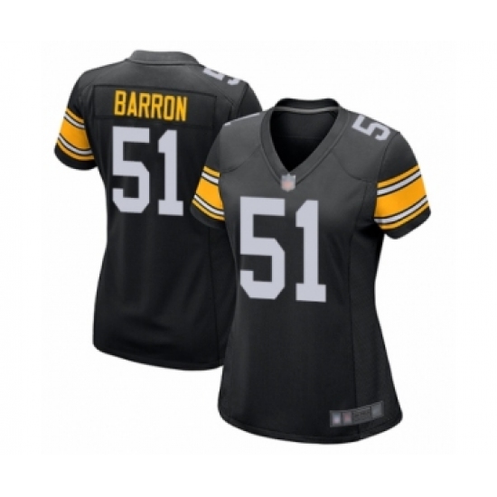 Women's Pittsburgh Steelers 51 Mark Barron Game Black Alternate Football Jersey