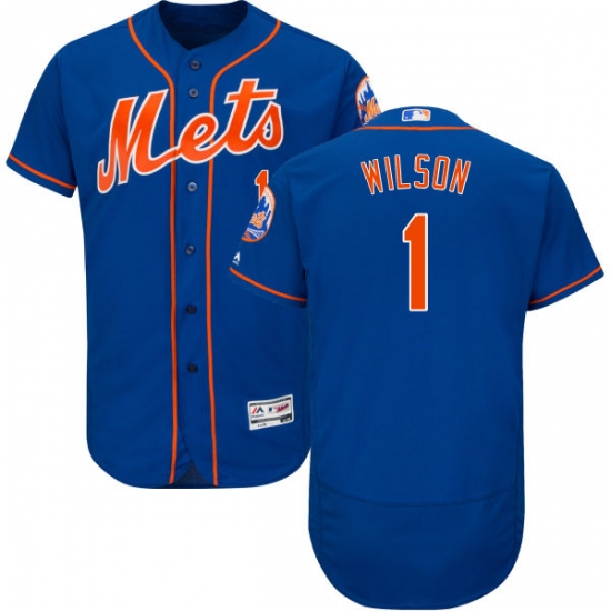 Men's Majestic New York Mets 1 Mookie Wilson Royal Blue Alternate Flex Base Authentic Collection MLB Jersey