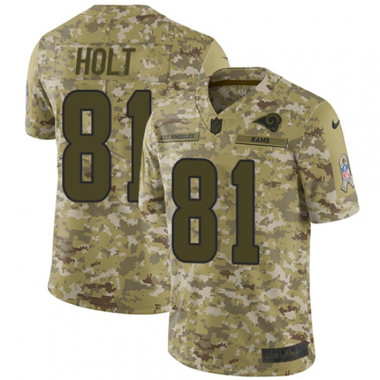 Men's Nike Los Angeles Rams 81 Torry Holt Limited Camo 2018 Salute to Service NFL Jersey