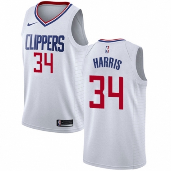 Men's Nike Los Angeles Clippers 34 Tobias Harris Authentic White NBA Jersey - Association Edition