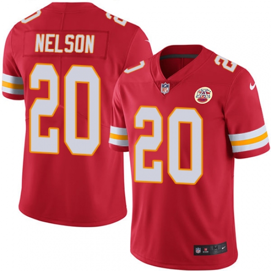Youth Nike Kansas City Chiefs 20 Steven Nelson Red Team Color Vapor Untouchable Limited Player NFL Jersey