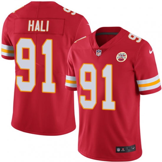 Men's Nike Kansas City Chiefs 91 Tamba Hali Red Team Color Vapor Untouchable Limited Player NFL Jersey