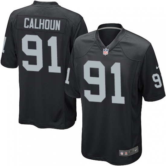 Men's Nike Oakland Raiders 91 Shilique Calhoun Game Black Team Color NFL Jersey
