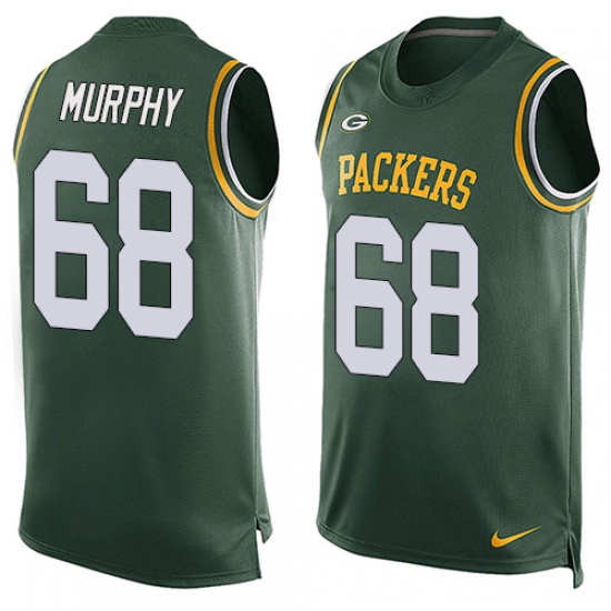 Men's Nike Green Bay Packers 68 Kyle Murphy Limited Green Player Name & Number Tank Top NFL Jersey