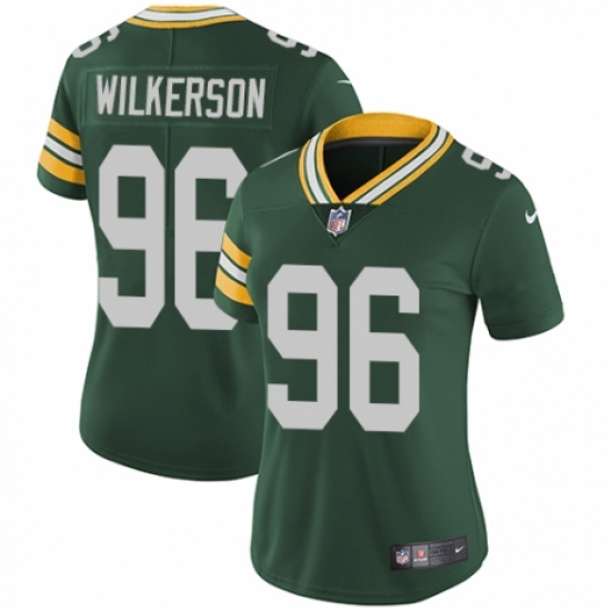 Women's Nike Green Bay Packers 96 Muhammad Wilkerson Green Team Color Vapor Untouchable Elite Player NFL Jersey
