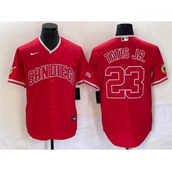 Men's San Diego Padres 23 Fernando Tatis Jr. Red Cool Base Stitched Baseball Jersey