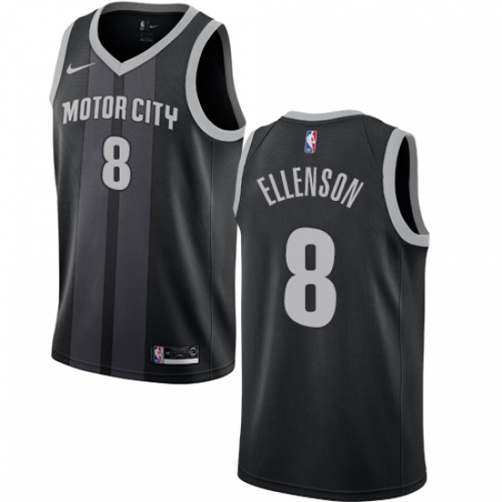 Women's Nike Detroit Pistons 8 Henry Ellenson Swingman Black NBA Jersey - City Edition