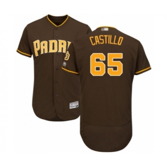 Men's San Diego Padres 65 Jose Castillo Brown Alternate Flex Base Authentic Collection Baseball Player Jersey