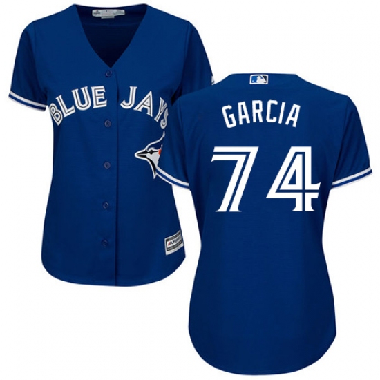Women's Majestic Toronto Blue Jays 74 Jaime Garcia Authentic Blue Alternate MLB Jersey
