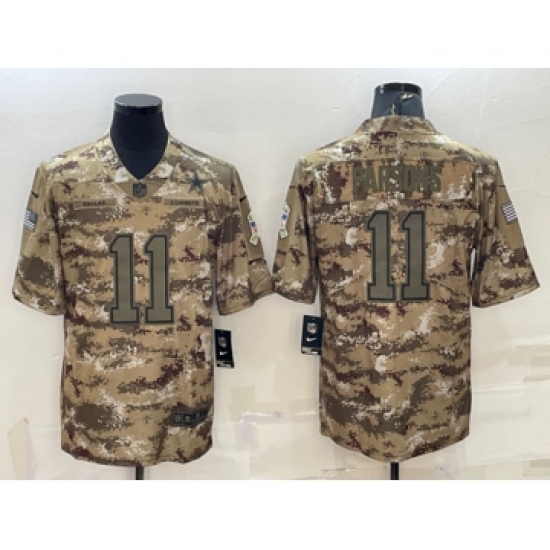 Men's Dallas Cowboys 11 Micah Parsons Camo Salute To Service Stitched Jersey