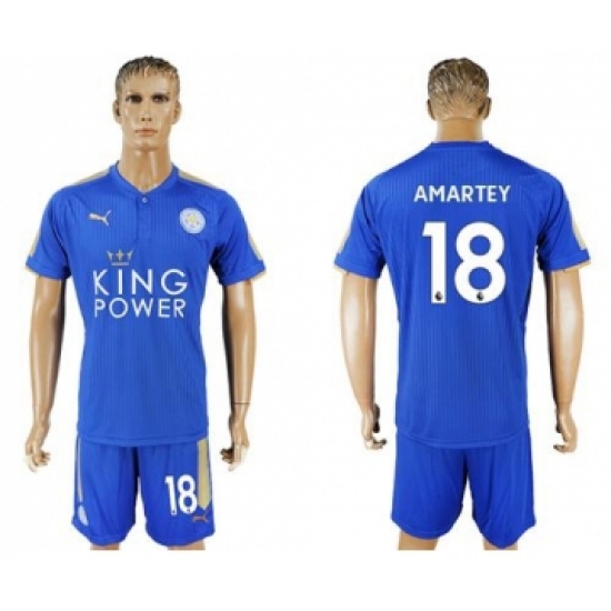 Leicester City 18 Amartey Home Soccer Club Jersey