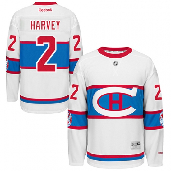 Men's Reebok Montreal Canadiens 2 Doug Harvey Authentic White 2016 Winter Classic NHL Jersey