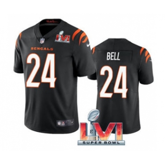 Men's Cincinnati Bengals 24 Vonn Bell Black 2022 Super Bowl LVI Vapor Limited Stitched Jersey