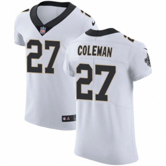 Men's Nike New Orleans Saints 27 Kurt Coleman White Vapor Untouchable Elite Player NFL Jersey