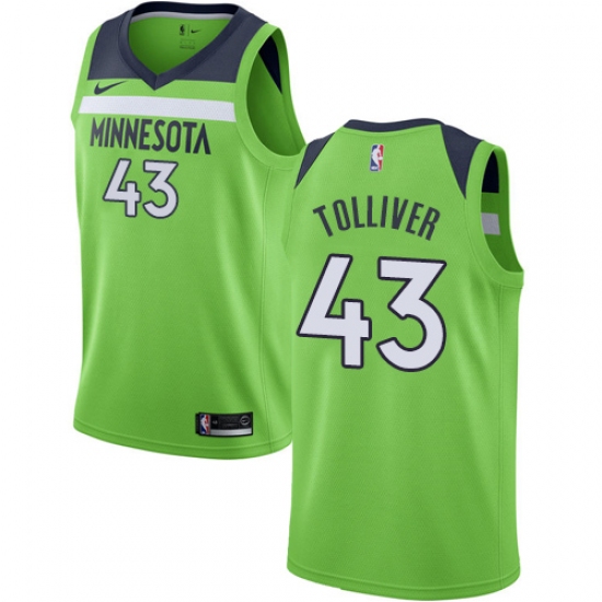 Women's Nike Minnesota Timberwolves 43 Anthony Tolliver Swingman Green NBA Jersey Statement Edition
