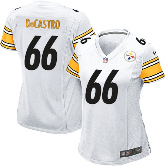 Women's Nike Pittsburgh Steelers 66 David DeCastro Game White NFL Jersey
