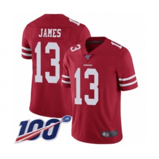 Youth San Francisco 49ers 13 Richie James Red Team Color Vapor Untouchable Limited Player 100th Season Football Jersey