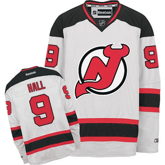 Men's Reebok New Jersey Devils 9 Taylor Hall Authentic White Away NHL Jersey