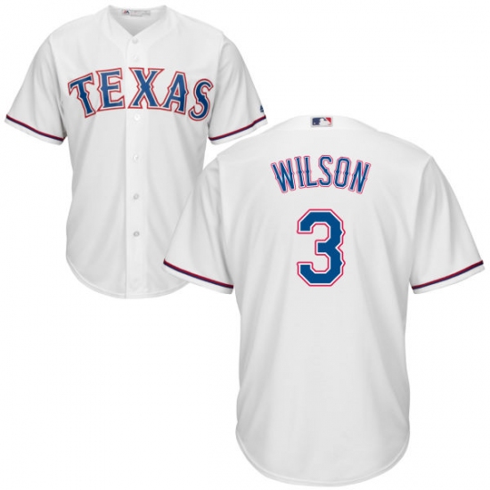 Men's Majestic Texas Rangers 3 Russell Wilson Replica White Home Cool Base MLB Jersey