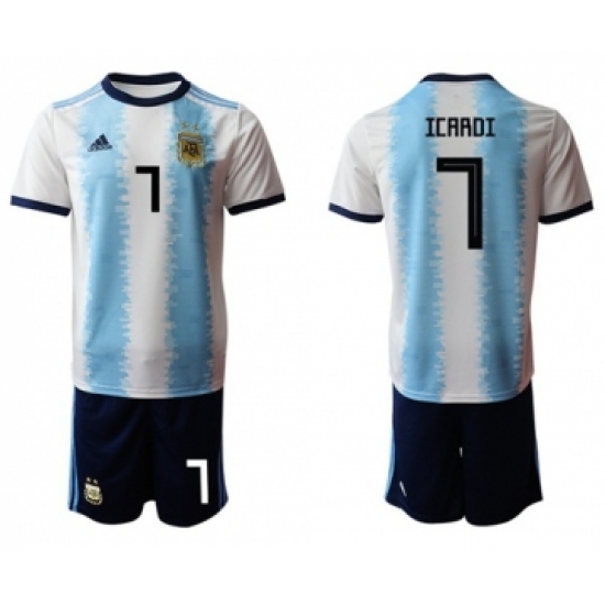 Argentina 7 Icardi Home Soccer Country Jersey