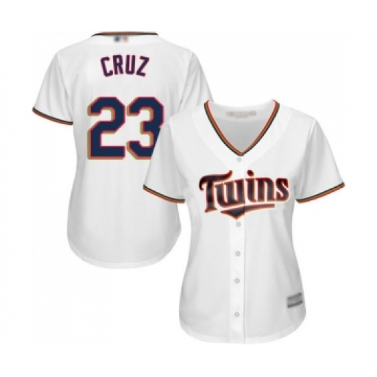 Women's Minnesota Twins 23 Nelson Cruz Replica White Home Cool Base Baseball Jersey