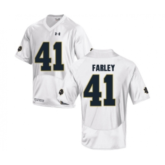 Notre Dame Fighting Irish 41 Matthias Farley White College Football Jersey