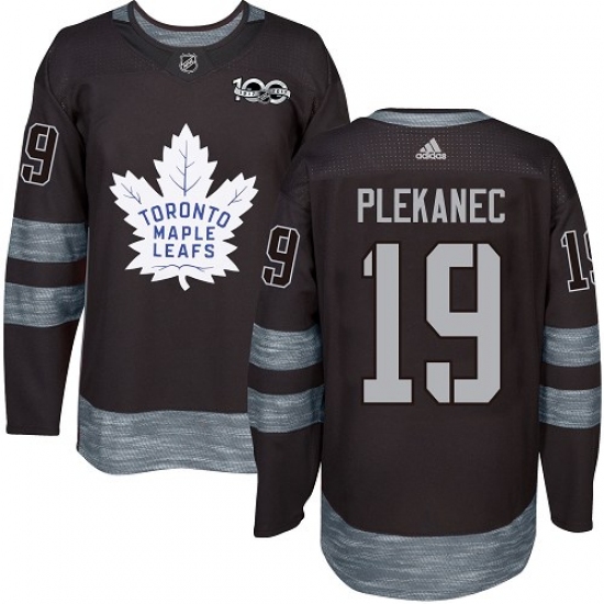 Men's Adidas Toronto Maple Leafs 19 Tomas Plekanec Authentic Black 1917-2017 100th Anniversary NHL Jersey