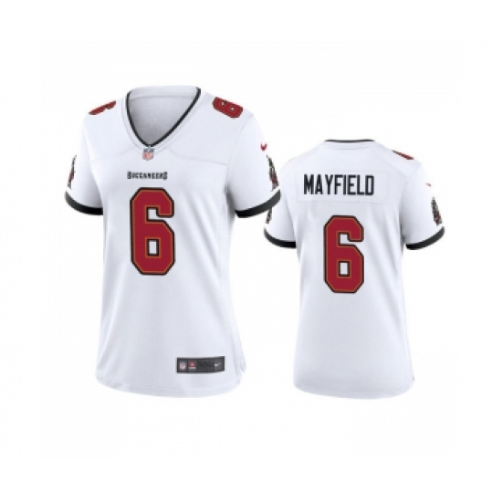 Women's Nike Tampa Bay Buccanee 6 Baker Mayfield White Stitched Limited Jersey