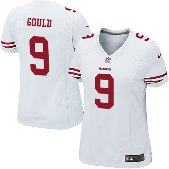 Women's Nike San Francisco 49ers 9 Robbie Gould Game White NFL Jersey
