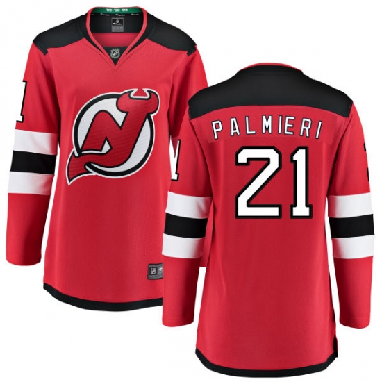 Women's New Jersey Devils 21 Kyle Palmieri Fanatics Branded Red Home Breakaway NHL Jersey
