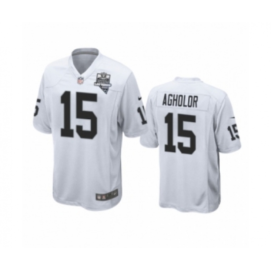 Men's Oakland Raiders 15 Nelson Agholor White 2020 Inaugural Season Game Jersey