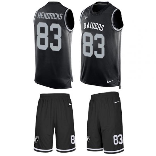 Men's Nike Oakland Raiders 83 Ted Hendricks Limited Black Tank Top Suit NFL Jersey