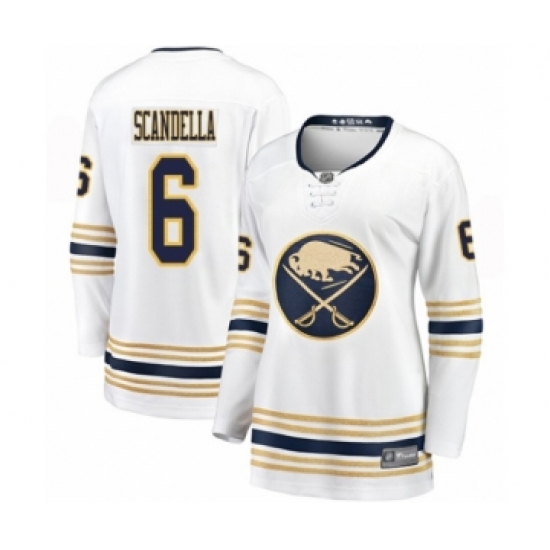 Women's Buffalo Sabres 6 Marco Scandella Fanatics Branded White 50th Season Breakaway Hockey Jersey