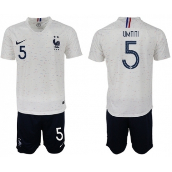 France 5 Umtiti Away Soccer Country Jersey