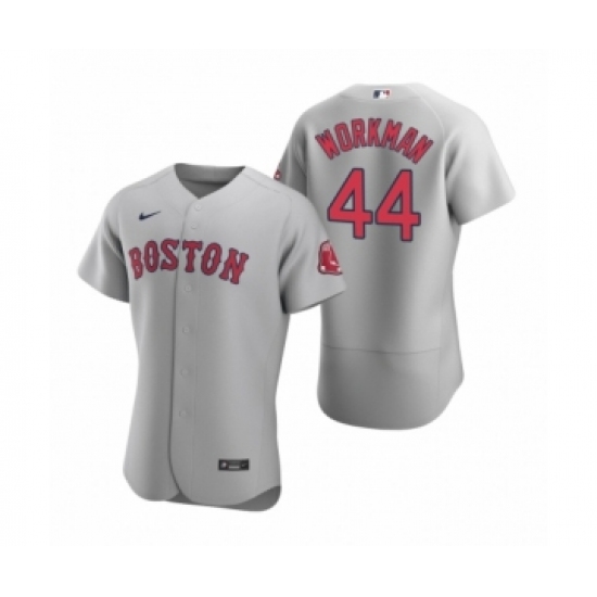 Men's Boston Red Sox 44 Brandon Workman Nike Gray Authentic Road Jersey