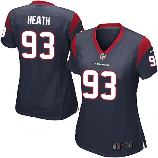Women's Nike Houston Texans 93 Joel Heath Game Navy Blue Team Color NFL Jersey