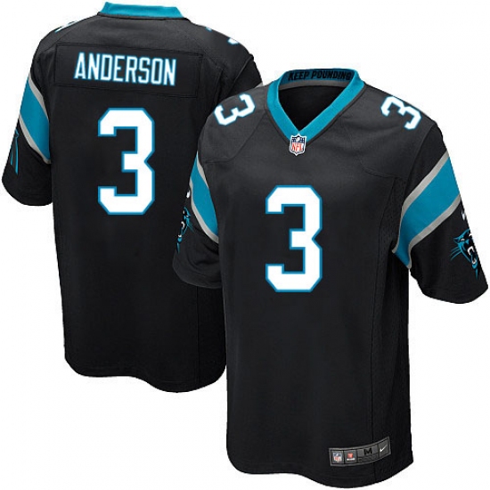 Men's Nike Carolina Panthers 3 Derek Anderson Game Black Team Color NFL Jersey