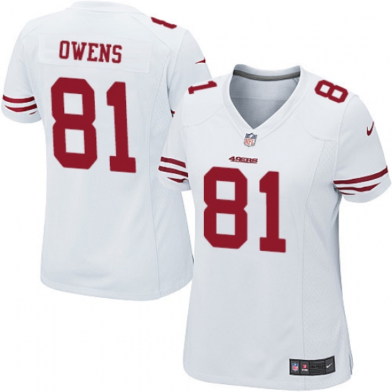 Women's Nike San Francisco 49ers 81 Terrell Owens Game White NFL Jersey
