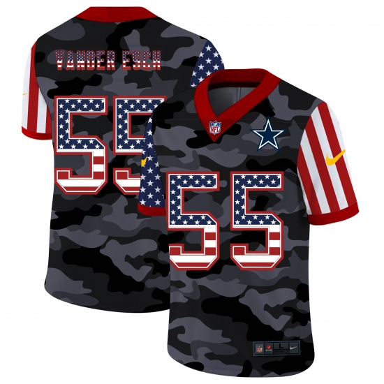 Men's Dallas Cowboys 55 Leighton Vander Camo Flag Nike Limited Jersey