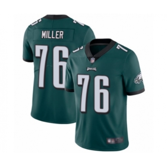Men's Philadelphia Eagles 76 Shareef Miller Midnight Green Team Color Vapor Untouchable Limited Player Football Jersey