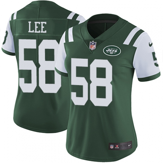 Women's Nike New York Jets 58 Darron Lee Green Team Color Vapor Untouchable Limited Player NFL Jersey