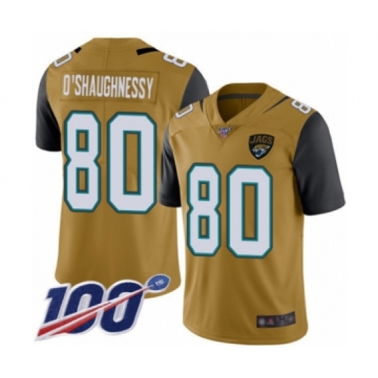 Youth Jacksonville Jaguars 80 James O'Shaughnessy Limited Gold Rush Vapor Untouchable 100th Season Football Jersey