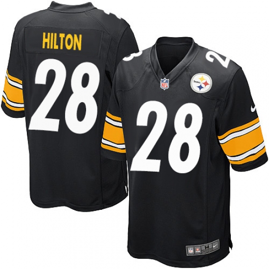 Men's Nike Pittsburgh Steelers 28 Mike Hilton Game Black Team Color NFL Jersey